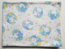 Cuddle Time Cotton Flannel Baby Blanket Bunny Moon Circle Star 40" x 28"