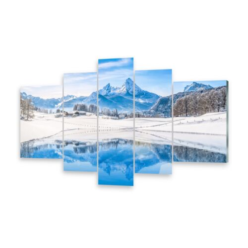 Multi-piece pictures glass pictures mural winter Alps-