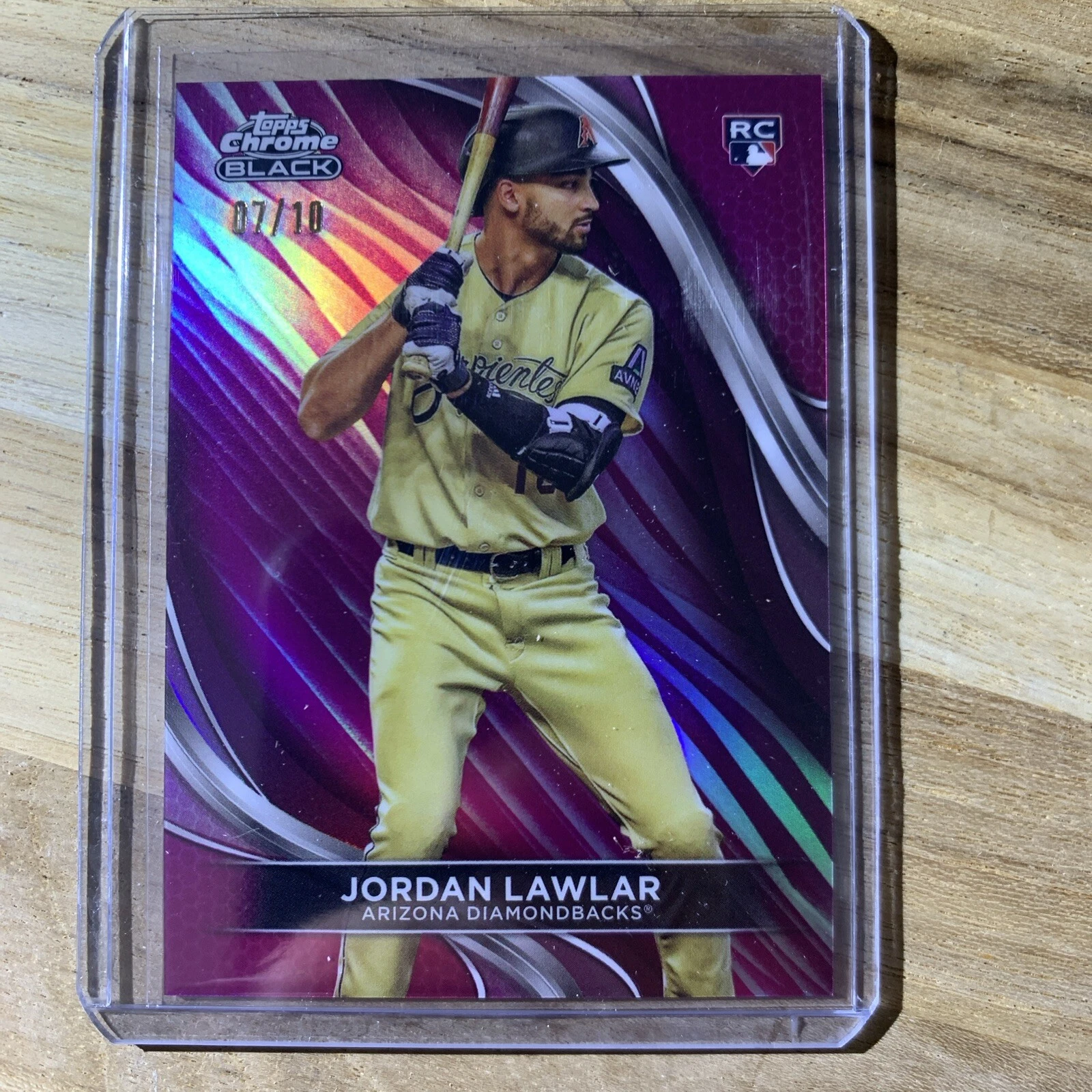 2024 Topps Chrome Black Jordan Lawlar RC 07/10 Magenta Refractor #3