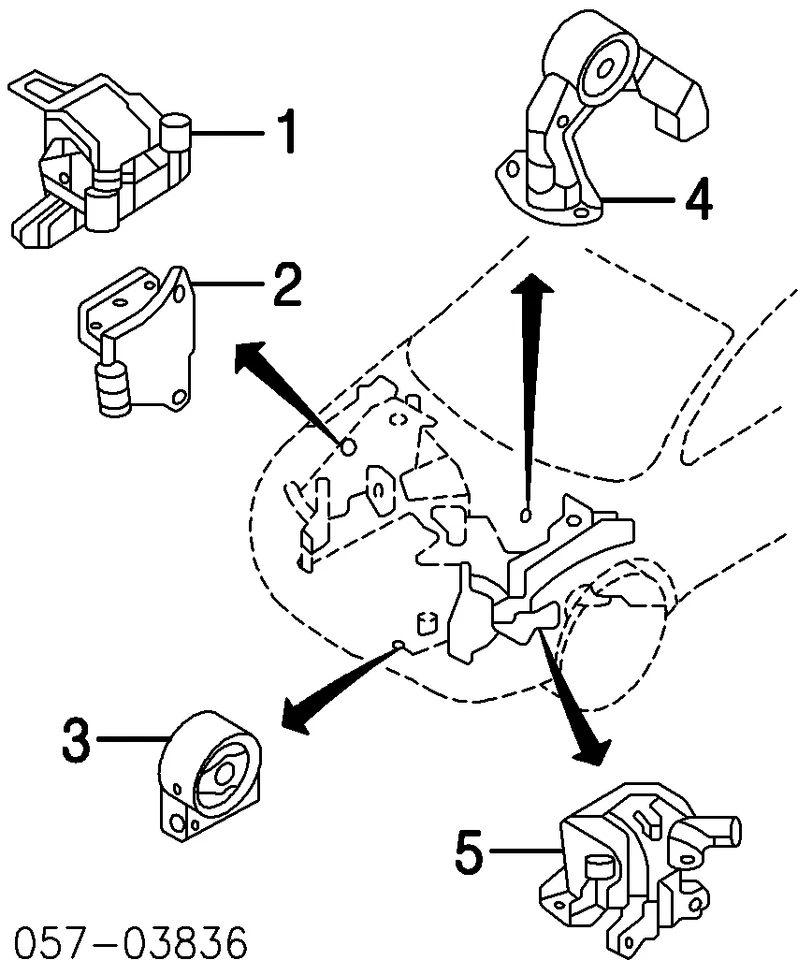 High Grade Rubber Engine Mount Set for Mitsubishi Lancer 2008-2017 AT Outlander - Image 2 of 2