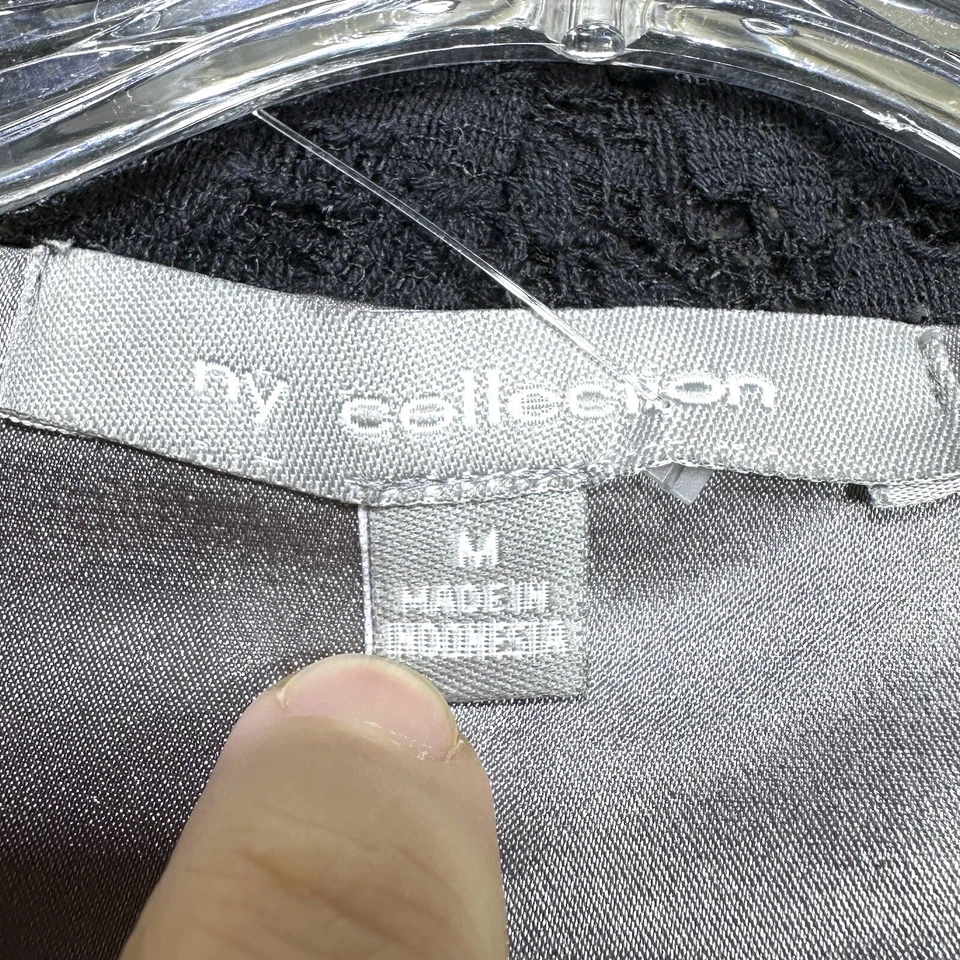 NWT NY Collection size Medium Black Lace Open Front Jacket $64 New With Tags - Image 3 of 4