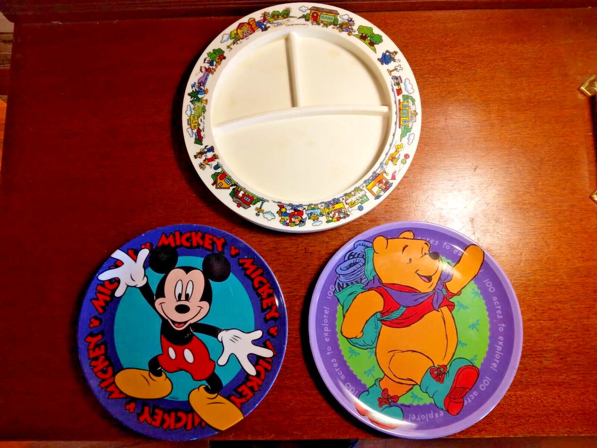 Set of 3 Childrens Melamine Plates ~ Zak's Designs WINNIE THE POOH