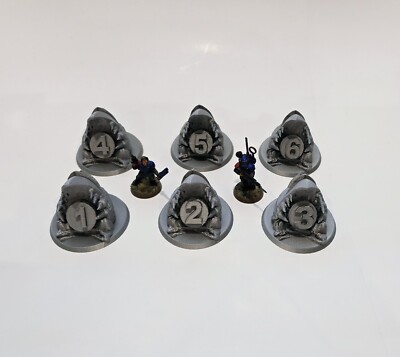 3d Printed Sci-Fi Terrain Objective Markers Set of 6 Great For 40K / Kill Team