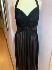 FERRI COUTURE WOMENS DRESS OCCASION PARTY SHEER BLACK PINK BEADS UK 14-16 IT 46