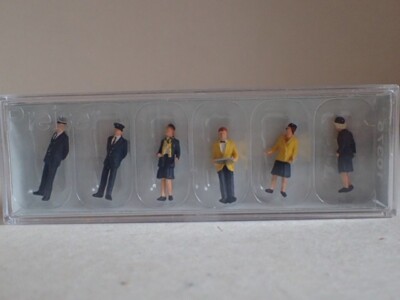 Preiser Bahnpersonal Zugbegleiter Arbeiter Beruf Uniform 10375 H0 1:87 OVP 6 Fig
