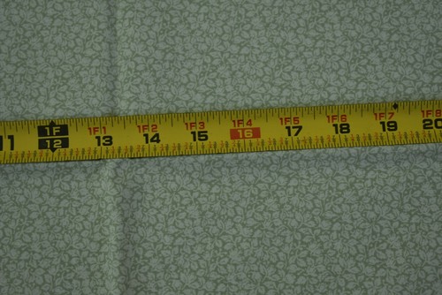 24" Long, Vintage, Off-White Leaves on Green Quilt Cotton, Springs, P2029 - Picture 2 of 5