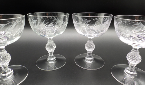 Vintage Imperial Glas Celeste Champagner/Hoch Sherbet Gläser 4er Set Top - Bild 3 von 8