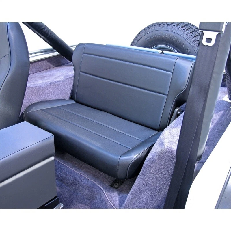 Asiento trasero Rugged Ridge plegable y abatible negro para Jeep CJ7 76-86/Laredo/Renegade Foto 2 de 4
