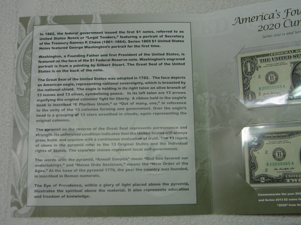2020 America's Founding Fathers Currency Set Matching Serial Number 1