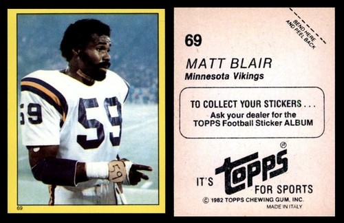 MINNESOTA VIKINGS 1982 TOPPS STICKERS-LOT OF 9-NM/MT-KRAMER, RASHAD, YARY, WHITE - Picture 10 of 11