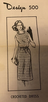 #500 Vintage  dress with/without sleeves Pattern to Crochet (Reproduction) 32-38