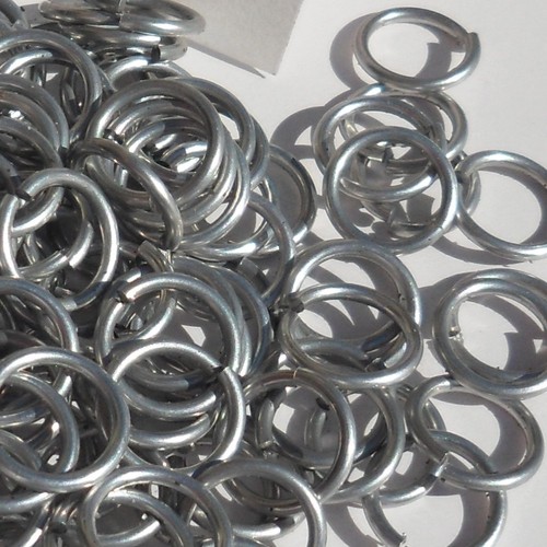 1000 3/8 " 16g Bright Aluminum JUMP RINGS SAW CUT Chainmail chain mail