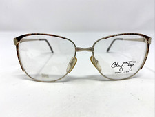 VINTAGE Cheryl Tiegs Italy CT 70 BR 56-16-130 Brown/Gold Eyeglasses Frame AQ43