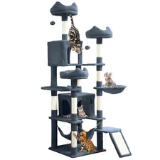 Oaurkea 75 Inches Indoor Cat Tree Tall Cat Tower for Large Cats 20 lbs Cat Condo