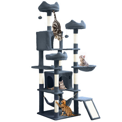 #ad Oaurkea 75 Inches Indoor Cat Tree Tall Cat Tower for Large Cats 20 lbs Cat Condo $75.99