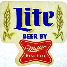 Original Vintage Lite Beer By Miller High Life Mini Iron On Transfer