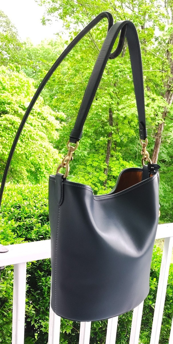 Coach LARGE CH726 Archival Dakota 24 Denim Blue Leather Bucket Bag