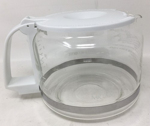 Mr. Coffee 10 Cup Coffee Carafe Replacement White Handle Lid - Picture 2 of 11