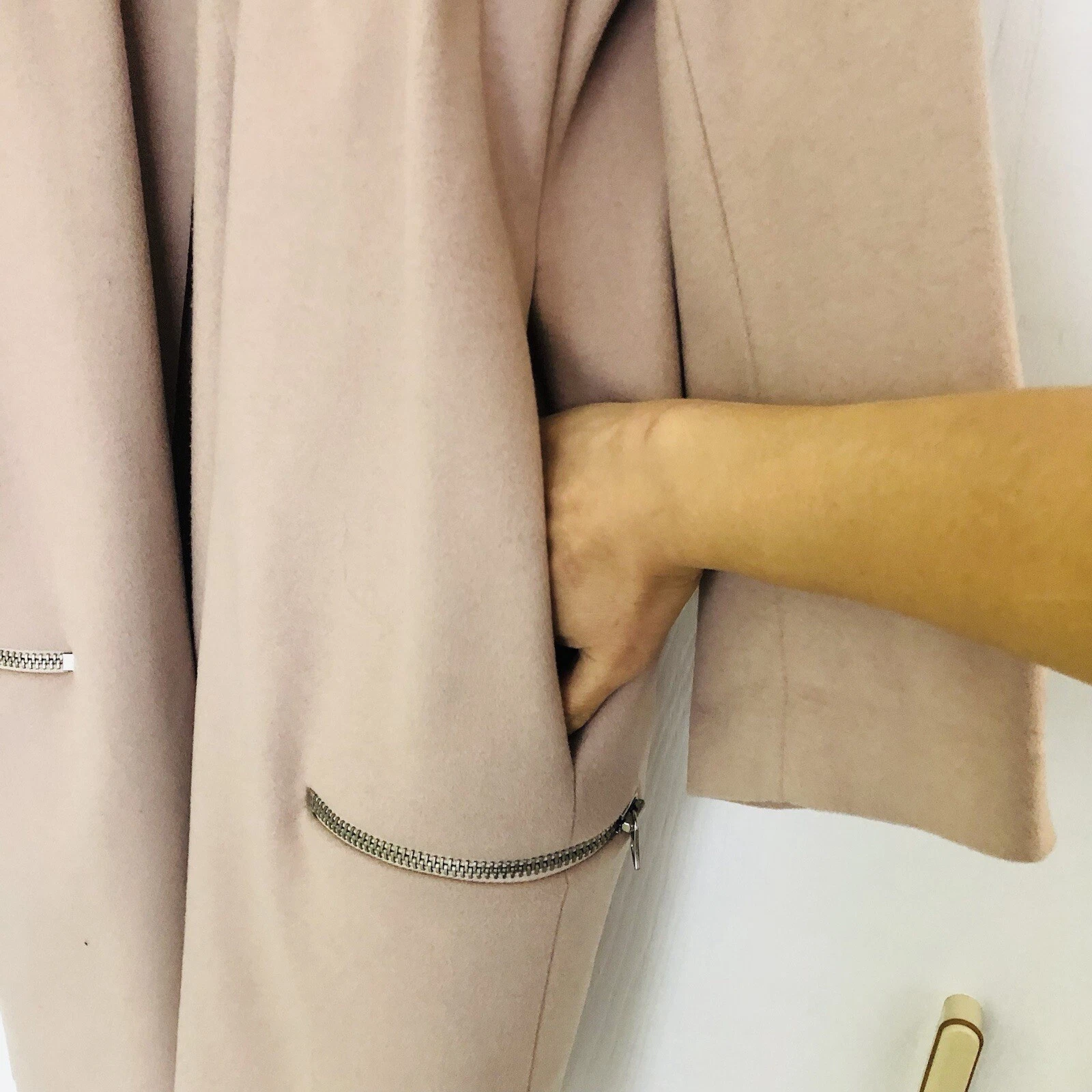 Cappotto Acne Studios Dust Melton misto lana due facce rosa polvere EU 36 US 4 6 $1599