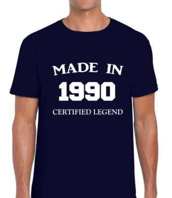 MADE IN 1990 HERREN T-SHIRT 30. GEBURTSTAG GESCHENK IDEE COOLES GESCHENK FÜR VATER EHEMANN