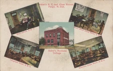 Postcard RPPC North Dakota ND Fargo Multiview Aaker's Business College 1920s