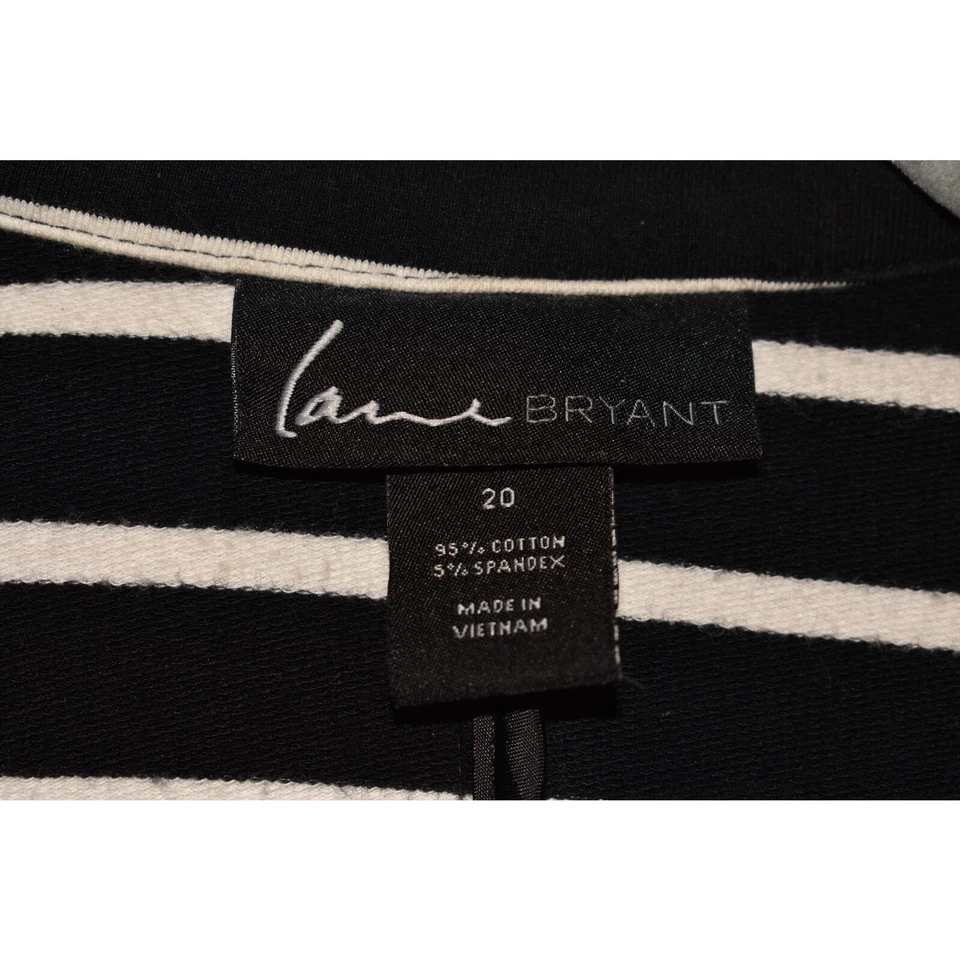 Chaqueta Blazer LANE BRYANT $89 Tejida Un Botón Negra/Blanca Rayas Talla 20 Foto 4 de 4