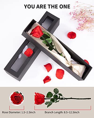 Christmas Rose Flower Gifts for Mom from Daughter and Son, SingleRose 00-red - Picture 3 of 7