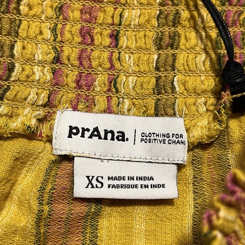 Prana Crop Top Womens XS Little Palm Cami Leapfrog Strappy Gold Cotton NWT - Picture 5 of 9