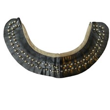 VTG Accessory Collar Removable Brown Leather Beaded Esther  Irene Philadelphia