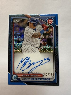 2024 Bowman Chrome Mega Blue Refractor Moises Ballesteros ROOKIE AUTO /150