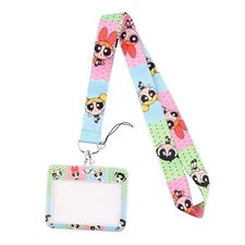 Powerpuff Girls Blossom Bubbles Buttercup - ID Badge Card Case + Lanyard NEW