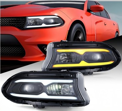 VLAND FULL LED Projector Headlights For 2015-23 Dodge Charger Start-up Animation