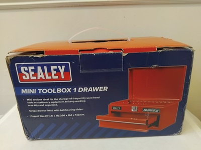#ad Sealey APMTB2 1 Drawer Mini Toolbox Black GBP 33.99