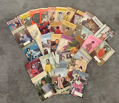 The Workbasket Magazine Lot of 34 Issues Mostly 60's, 70's Sewing Crochet Crafts