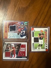 Lot of 3 Patch Football Cards, one with Auto- Panini Phoenix, 2 Donruss RC