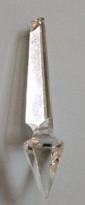 1 x antiker geschliffener Kristall Kronleuchter Prisma, 100 mm lang x 22 mm 