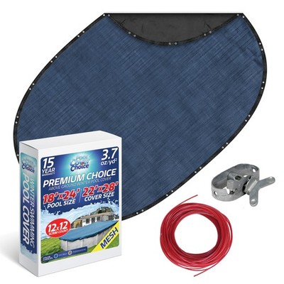 PoolCoverChoice Winter Swimming Pool Cover for 18 ft x 24 ft Oval Pool
