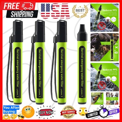 Personal Water Filter Straw - Safe Drinking Water for Camping & Emergency Kits