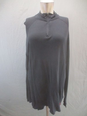 NWT Agave Size L Mens Black 1/4 Zip Logo Long Sleeve Activewear Pull Over 903
