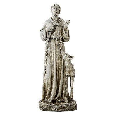Garden Statue - Saint Francis of Assisi Stone-Resin Indoor/Outdoor Catholic S...