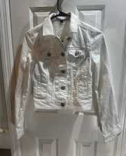 American Eagle White Denim Jean Jacket Cropped XS