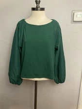 Banana Republic Factory green Top Blouse Open back Large NWT