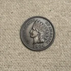 1904 INDIAN HEAD CENT - With LIBERTY & Near 4 DIAMONDS - AU UNC QA