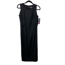 Vtg NWT Jamie Brooke Dead Stock Round Neck Sleeveless Maxi Dress Black  8