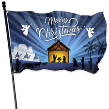 Nativity Christmas Flag for Outdoor 3x5 Ft Double Sided Merry Christmas Flags