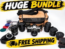 Huge Lot Nikon FG Slr 35mm Film Camera and More Made Japan Read Description