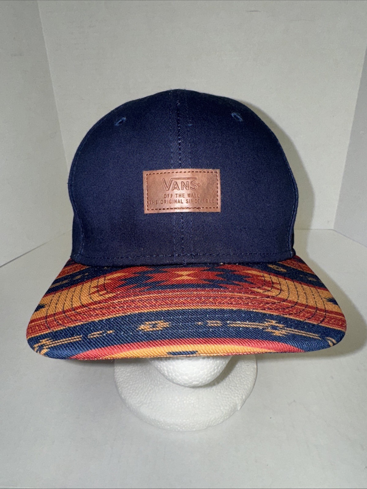 Vans Leather Patch Snapback Hat Multicolor One Si… - image 1