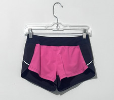 Athleta Girl Record Breaker Shorts L 12 Grayish Purple Pink Pockets Reflective