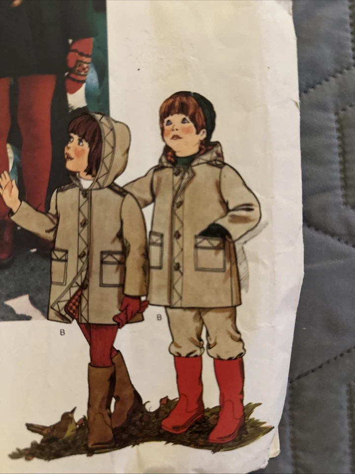 Vtg Little Vogue Kids Coat & Pants Pattern 1507 Size 4 New Uncut - Image 4 of 4