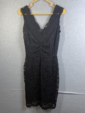 Calvin Klein Dress Womens 4 Black Lace Sleeveless Sheath Cocktail Party Formal